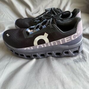 On Running Cloudmonster Women's W9 Black and Grey Athletic Shoes